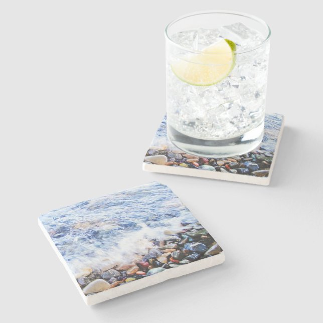Dessous-de-verre En Pierre Eau bleue (Côté)
