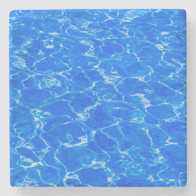 Dessous-de-verre En Pierre Eau Bleue Fraîche (Devant)