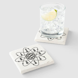 Dessous-de-verre En Pierre Échecs Atom — Dessous de verre ChessMatters