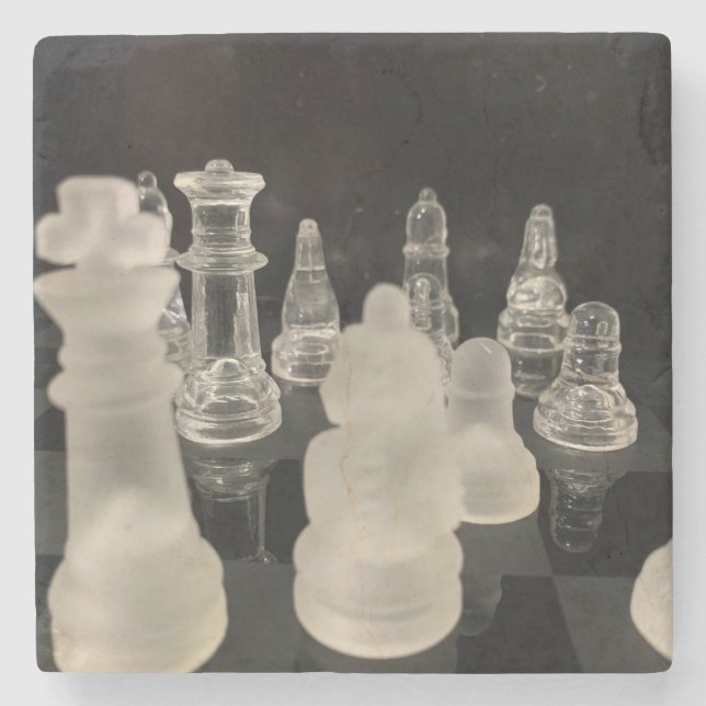 Dessous-de-verre En Pierre Échecs Dessous de verre en pierre (Devant)