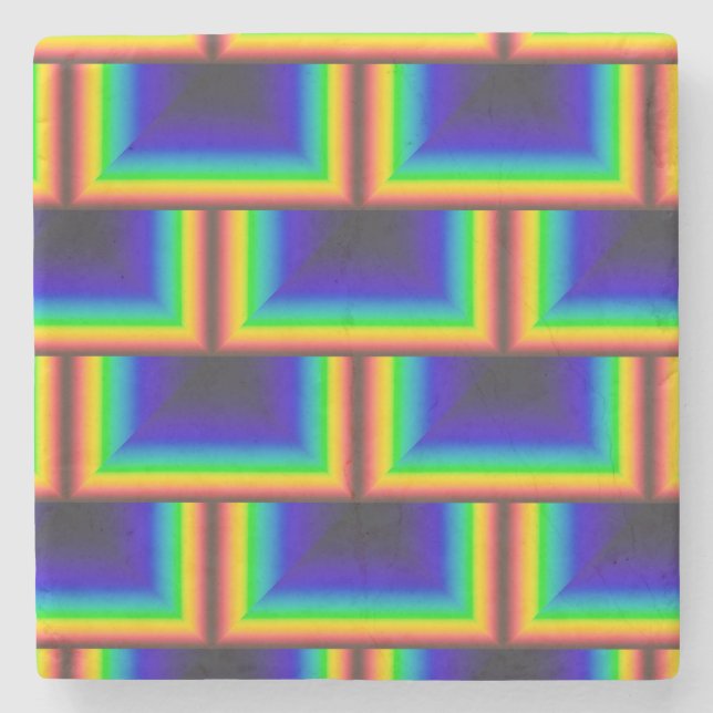 Dessous-de-verre En Pierre Échelles carrés à spectre solaire (Devant)