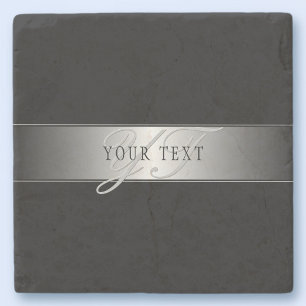 Dessous-de-verre En Pierre Écriture élégante et modifiable de monogramme   No