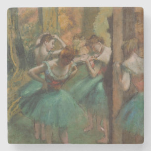 Dessous-de-verre En Pierre Edgar Degas Danseurs Dessous de verre rose et vert