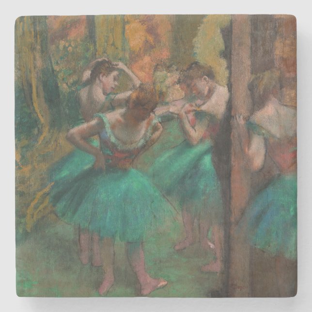 Dessous-de-verre En Pierre Edgar Degas - Danseurs, rose et vert (Devant)