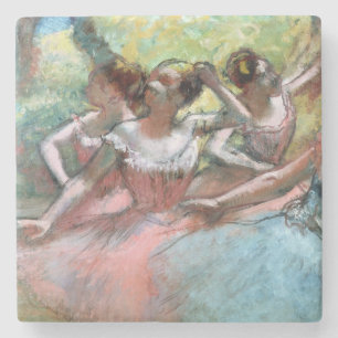 Dessous-de-verre En Pierre Edgar Degas   quatre ballerines sur l'étape