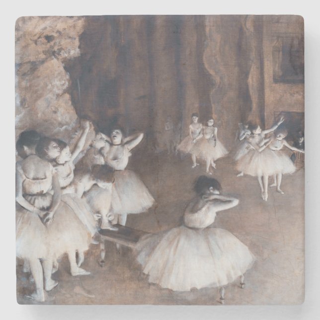 Dessous-de-verre En Pierre Edgar Degas - Répétition de ballet sur scène (Devant)