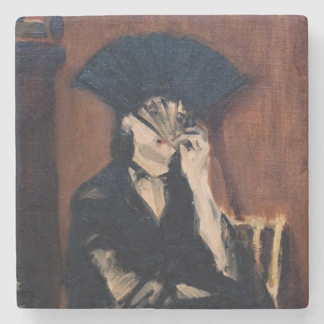 Dessous-de-verre En Pierre Edouard Manet - Berthe Morisot avec ventilateur (Devant)
