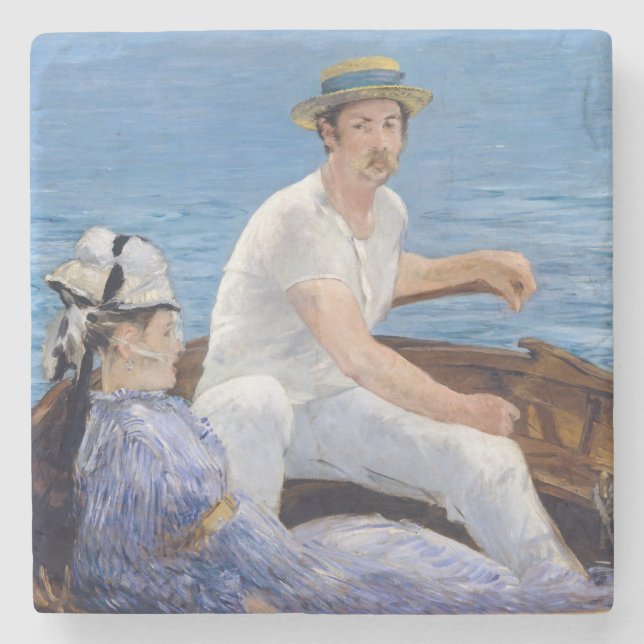 Dessous-de-verre En Pierre Edouard Manet - En bateau (Devant)