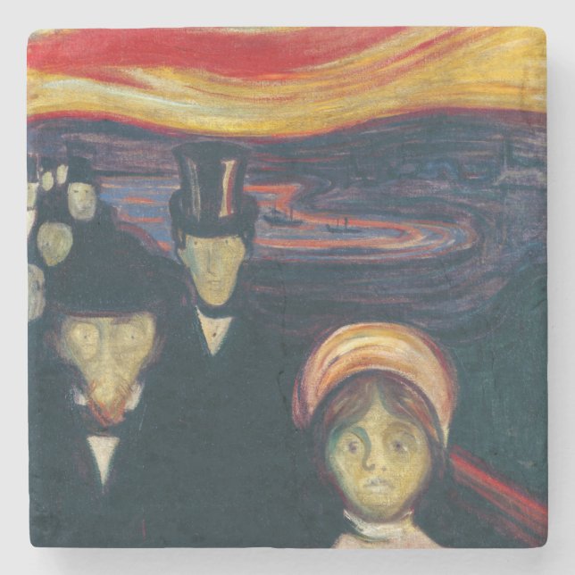 Dessous-de-verre En Pierre Edvard Munch - Anxiété (Devant)