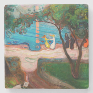 Dessous-de-verre En Pierre Edvard Munch - Danse sur la plage
