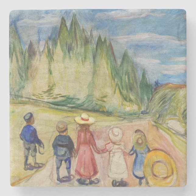 Dessous-de-verre En Pierre Edvard Munch - La forêt Fairytale (Devant)