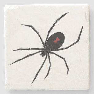 Dessous-de-verre En Pierre Eerie Black Widow Spider