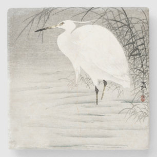 Dessous-de-verre En Pierre Egret Asian Art Coastal Bird