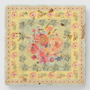 Dessous-de-verre En Pierre Élégant floral artistique vintage à l'aquarelle an