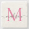 Élégant Monogramme personnalisé Script Magenta ros