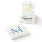 Élégant Monogramme Personnalisé Script Marine Bleu