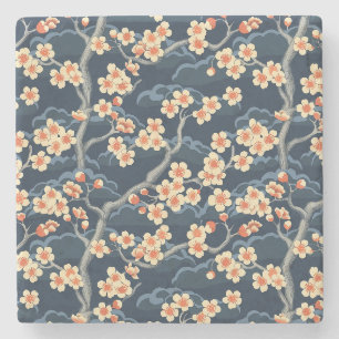 Dessous-de-verre En Pierre Élégant Motif sans couture en fleur de cerisier (1