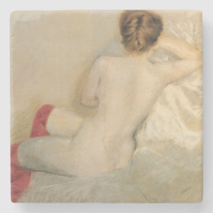 Dessous-de-verre En Pierre Elégante Beauté Féminine avec Bas Rouges