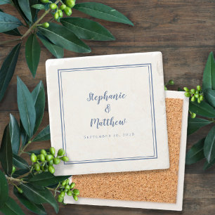 Dessous-de-verre En Pierre Élégante Mariée & Salle de mariage Personnalisée B