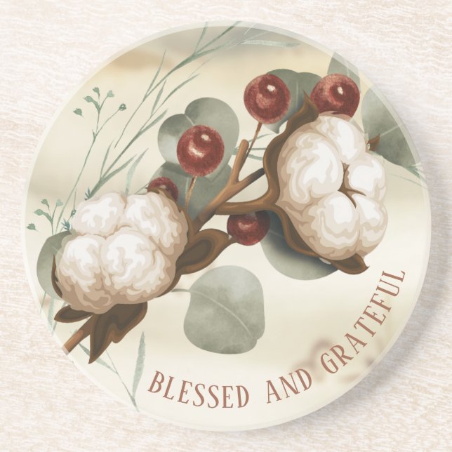 Dessous de verre en pierre élégante Plante à poupé (Devant)