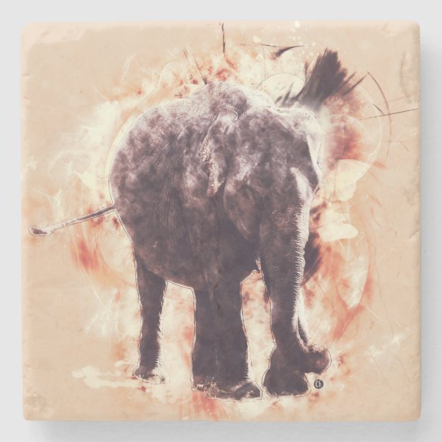 Dessous-de-verre En Pierre Éléphant (Devant)