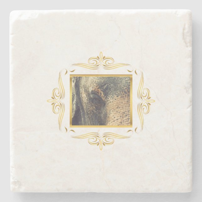 Dessous-de-verre En Pierre Eléphant encadré (Devant)