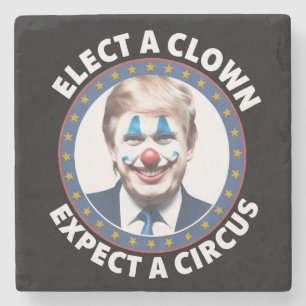 Dessous-de-verre En Pierre Élire un clown, s'attendre à un cirque drôle de po