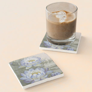 Dessous-de-verre En Pierre Ellis Rowan Blue Cloud Eau Lily Fleurs Vintages