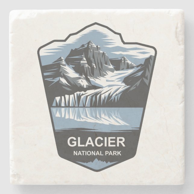 Dessous-de-verre En Pierre Emblem du parc national des Glaciers (Devant)