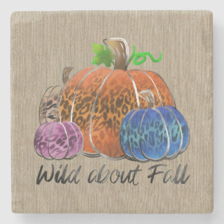 Dessous-de-verre En Pierre Empreinte de léopard Automne Citrouilles Automne S