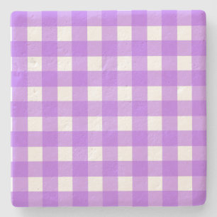 Dessous-de-verre En Pierre En vichy violet brillant