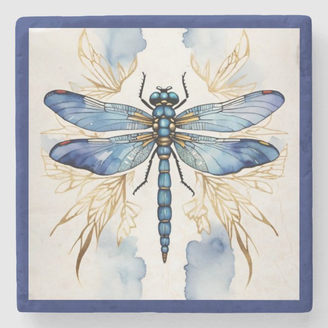 Dessous-de-verre En Pierre Encre d'alcool de libellule (Devant)