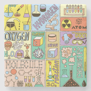 Dessous-de-verre En Pierre Ensemble d'illustrations Vintages de la chimie