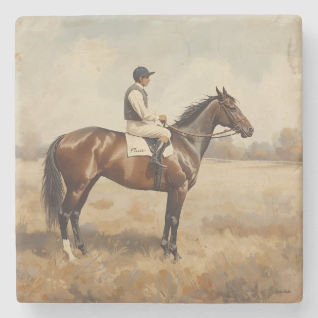 Dessous-de-verre En Pierre Équestre  (Devant)