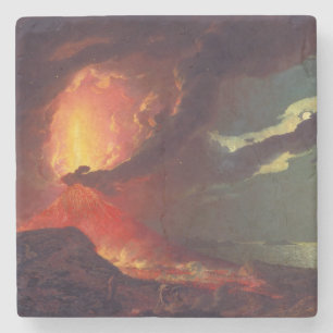 Dessous-de-verre En Pierre Éruption volcanique du Vésuve (Volcan en direct)