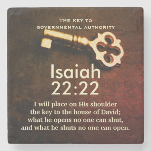 Dessous-de-verre En Pierre Ésaïe 22:22 Clé de la Maison de David Bible Verse
