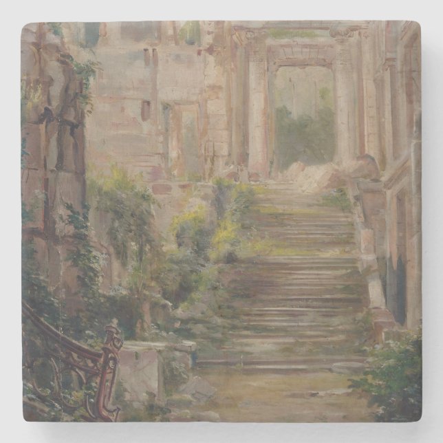 Dessous-de-verre En Pierre Escaliers des ruines du château Saint-Cloud (Devant)