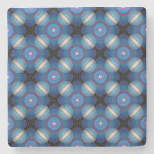 Dessous-de-verre En Pierre Espace Géométrique Bleu