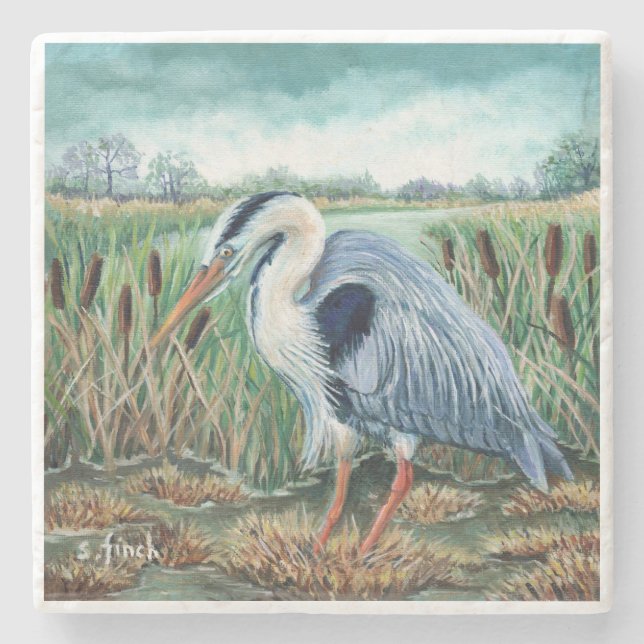 Dessous-de-verre En Pierre Esprit d'Héron (Devant)