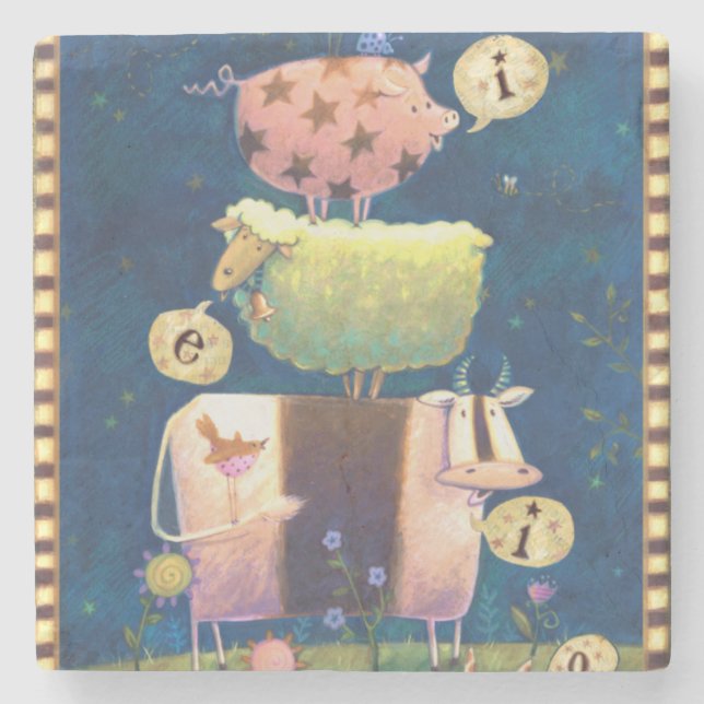 Dessous-de-verre En Pierre Et à cette ferme (Devant)