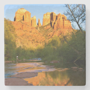 Dessous-de-verre En Pierre États-Unis, Arizona. Cathedral Rock au coucher du
