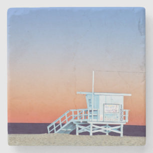 Dessous-de-verre En Pierre États-Unis, Californie, Los Angeles, plage de Sant