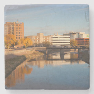Dessous-de-verre En Pierre États-Unis, Dakota du Sud, Sioux Falls, City Skyl