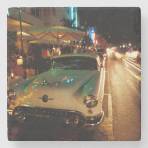 Dessous-de-verre En Pierre États-Unis, Floride, Miami, South Beach la nuit. 2