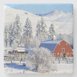 Dessous-de-verre En Pierre États-Unis, Washington, Methow Valley, Granges dan