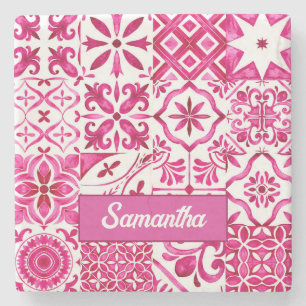 Dessous-de-verre En Pierre Eté majolica rouge Sicilienne Méditerranée