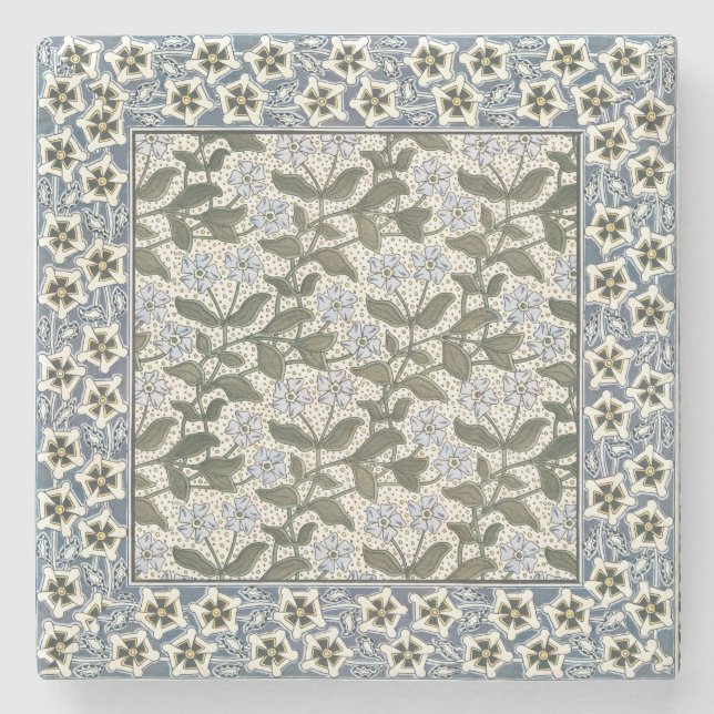 Dessous-de-verre En Pierre Été Périwinkel Fleur Plutôt Élégant Floral (Devant)
