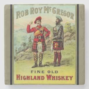 Dessous-de-verre En Pierre Étiquette de whisky écossais des Highlands