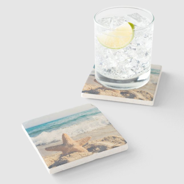 Dessous-de-verre En Pierre Étoile de mer Plage Océan (Côté)