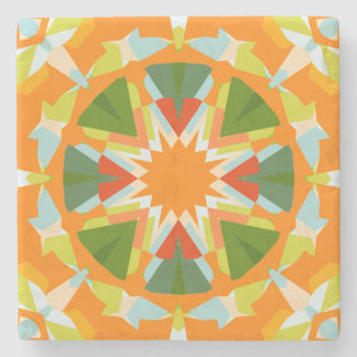 Dessous-de-verre En Pierre Étoile verte orange vif Kitsch Eclectique